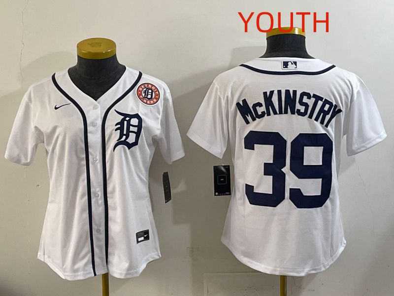Youth Detroit Tigers #39 Mckinstry White Game Nike MLB Jersey style 002